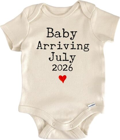 Baby Arriving July 2026 Due Date - Baby Boy Girl Clothes Bodysuit Funny Cute in Kuwait