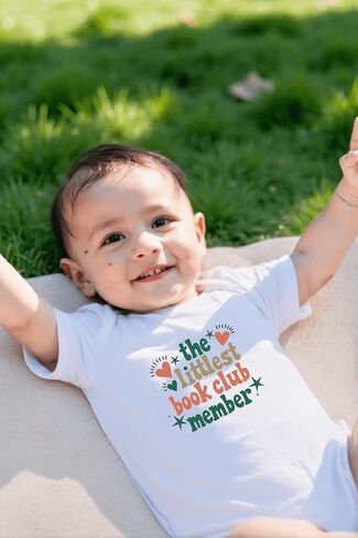 Littlest Book Club Member Bodysuit Rainbow Groovy Future Read Book Lover Shirt Cute Teacher Pregnancy Announce in Saudi Arabia