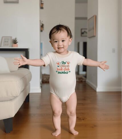 Littlest Book Club Member Bodysuit Rainbow Groovy Future Read Book Lover Shirt Cute Teacher Pregnancy Announce in Saudi Arabia