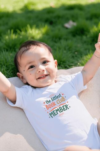 Littlest Book Club Member Bodysuit Rainbow Groovy Future Read Book Lover Shirt Cute Teacher Pregnancy Announce in Saudi Arabia