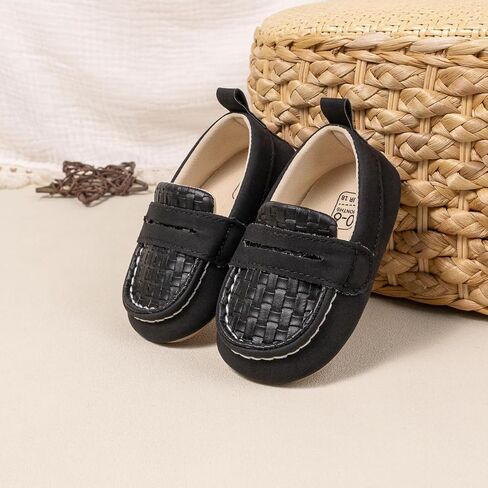 Infant Baby Boy Oxford Shoes PU Leather Loafers Rubber and Soft Sole Wedding Dress Shoes in Saudi Arabia