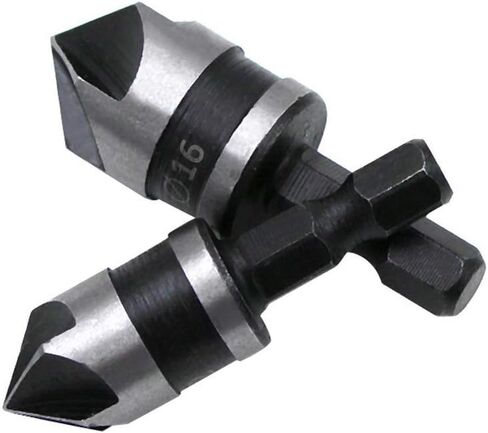 3 pcs 4 Inch Hex Shank Countersink Drill, Bit Hex Shank 5 Flute 90 Degree Chamfering Counter Sinker Wood Drill Bits Set 12mm/16mm/19mm in Saudi Arabia