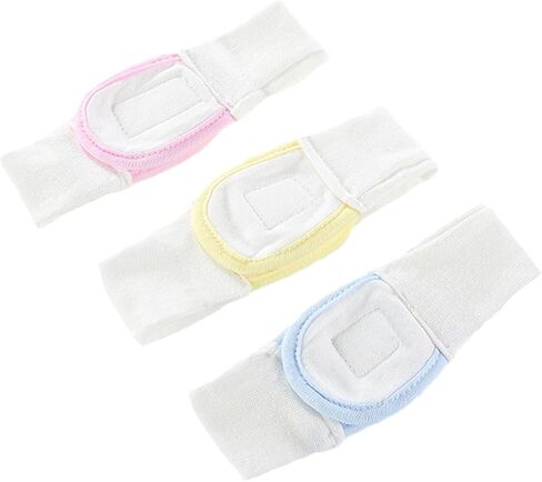 UPKOCH 3pcs Cotton Diaper Fixing Tape Adjustable Elastic Safety Belt for Comfort Lightweight Reusable Cloth Diaper Strips in Blue Yellow Pink in Saudi Arabia