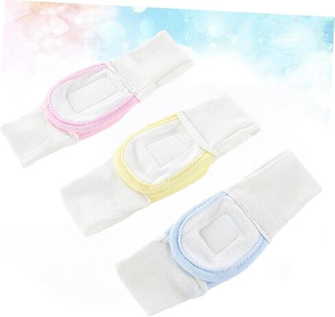 UPKOCH 3pcs Cotton Diaper Fixing Tape Adjustable Elastic Safety Belt for Comfort Lightweight Reusable Cloth Diaper Strips in Blue Yellow Pink in Saudi Arabia