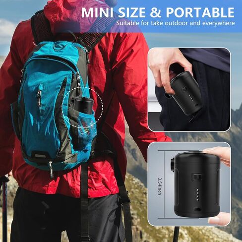 Portable Electric air Pump,Type-c Charging,Inflate Deflate for Pool Floats, Air Bed, Air Mattress Swimming Ring, Vacuum Storage Bags in Saudi Arabia