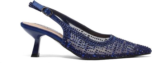 Lady Couture Linda Slingback Pumps for Women, Rhinestone Embellished Pointed Toe Heels, Low Kitten Heel Dress Shoes in Saudi Arabia
