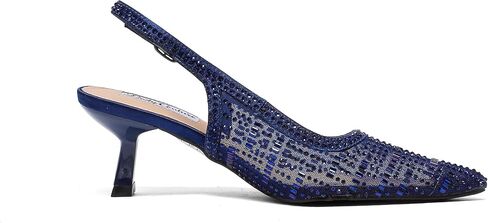 Lady Couture Linda Slingback Pumps for Women, Rhinestone Embellished Pointed Toe Heels, Low Kitten Heel Dress Shoes in Saudi Arabia