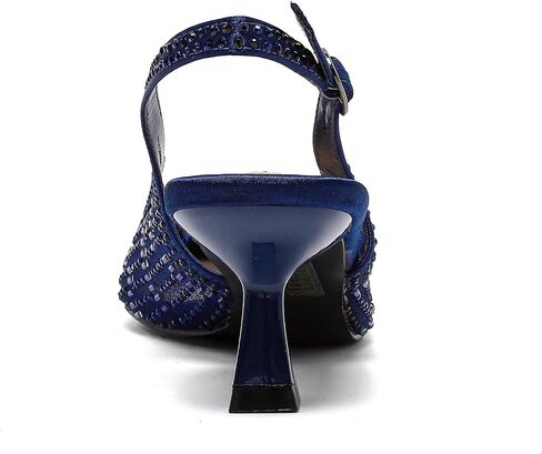 Lady Couture Linda Slingback Pumps for Women, Rhinestone Embellished Pointed Toe Heels, Low Kitten Heel Dress Shoes in Saudi Arabia