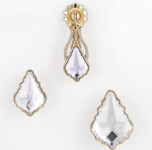 2 Packs Pulls Teardrop Drawer Handle for Dresser, Drawer, Bedside Table, French Style Furniture Handle-4.7×2.9×6.6CM-Gold(4.7x2.9x6.6CM) in Saudi Arabia