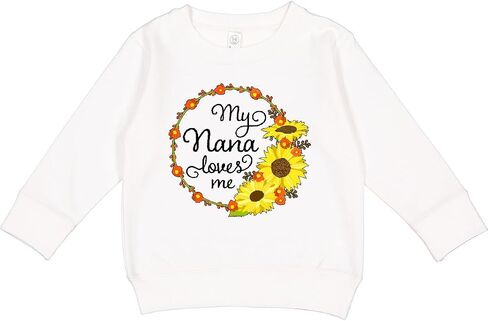 inktastic My Nana Loves Me with Sunflower Wreath Toddler Sweatshirt in Saudi Arabia