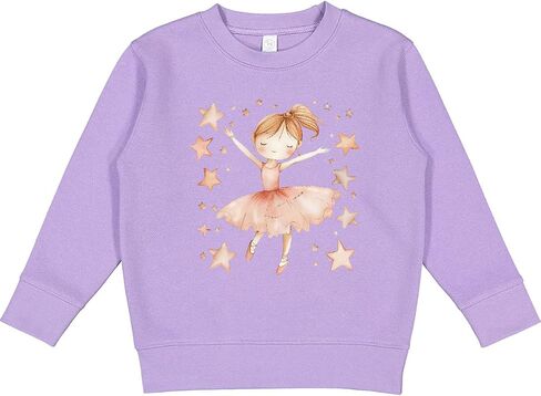 inktastic Ballerina Girl in Pink Toddler Sweatshirt in Saudi Arabia