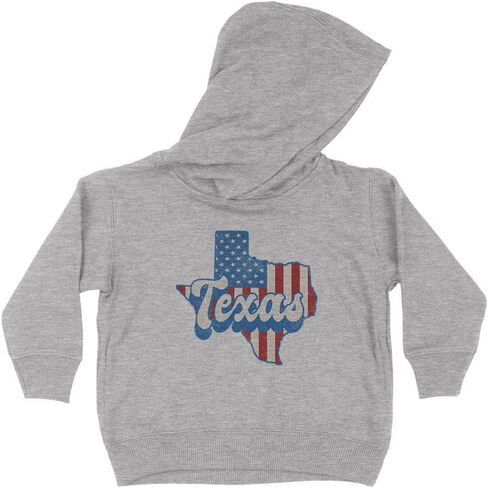 Patriotic Texas Kids Hoodie Sweatshirt Toddler 5T Heather Grey in Saudi Arabia