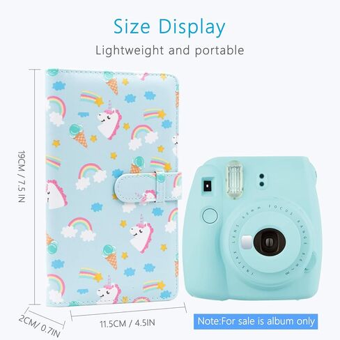 ألبوم صور Ablus 96 جيبًا لكاميرا Fujifilm Instax Mini 11 90 70 9 8+ 8 LiPlay الفورية، كاميرا Polaroid Snap SnapTouch PIC-300 Z2300 الفورية وطابعة فورية بسحاب (يونيكورن) in Kuwait