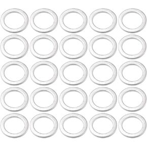 INFINAUTO Oil Drain Plug Gaskets, 18mm 0.71" ID No.90471PX4000 for Honda ACCORD Coupe Sedan 1993-2010 Aluminum Alloy Silver Tone, 25 Pcs