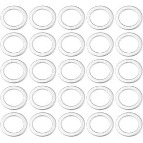 INFINAUTO Oil Drain Plug Gaskets, 14mm 0.55" ID No.9410914000 for Honda CIVIC 1973-2024 Aluminum Alloy Silver Tone, 25 Pcs