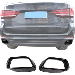 Black Stainless Steel Tail Throat Vent Decorative Car Accessories for BMW X5 F15 X6 F16 2014-2019 (NOT Applicable for M Sports Version)