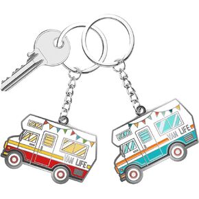 Haigoo Camper Keychain Happy RV Keychain Set for Men Women Teenager Camper Lover Travel Trailers Vacation Couples Jewelry Gift Camping Accessories in Kuwait