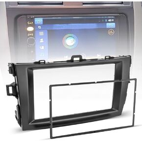NuIth Double DIN Radio Dash Kits for Toyota Corolla 2009-2013, Double Din Radio Mount Housing Bracket Installation Trim Bezel Kit Installation Aftermarket Stereo