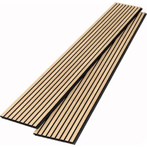 Premium 2 Pack Sound Proof Acoustic Wood Panels - 94.5" x 12.6" for Interior Wall Decor, Black