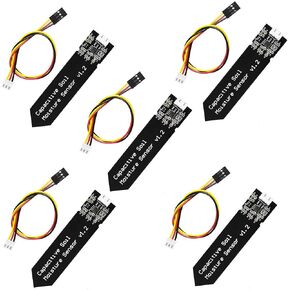HiLetgo 5pcs Capacitive Soil Moisture Sensor Module Wide Voltage 3.3~5.5V with Cable Wire for Arduino