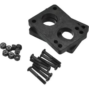 PATIKIL Skateboard Riser Pads Screws Set, 2 Pack 10mm Longboard Shock Rise Pad with Mounting Screws Nuts Hardware Repair Kit for Cruiser, Black