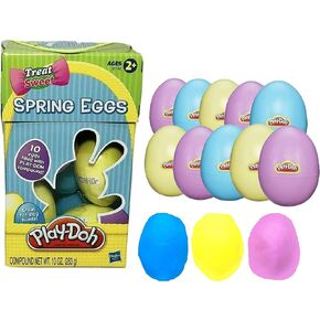 Easter Egg Hunt Filled Plastic Eggs- 10 Pack of 1 Oz Colorful Kids Doh- Play & Mold to Fun Dough Shapes -Candy Alternative for Bunny Basket Stuffers, Pinata Toys, Kids Party Favors- Non-Toxic, Ages 2+