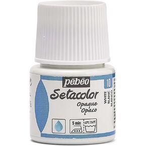 Pebeo 295-010 Setacolor Opaque Fabric Paint 45-Milliliter Bottle, Titanium White 1.5 Fl Oz (Pack of 1)