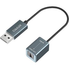Cubilux USB to S/PDIF Transmitter, USB A to TOSLINK Output Adapter (Stereo Sound, Not for 7.1/5.1, NOT for TV), USB Optical Audio Converter Compatible with Windows Linux PC Laptop Computer