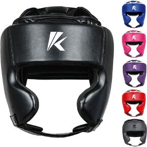 Kruzak Unisex Boxing Headgears - MMA Training, Adjustable Padded, Kara,Muay Thai Headgear, Kickboxing, Sparring, Martial Arts, Karate, Taekwondo MMA Body Equipment