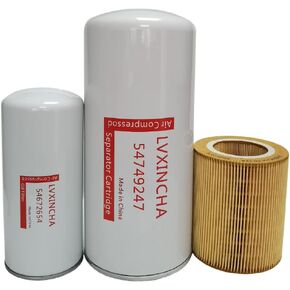 Oil Separator 54749247 Oil Filter 54672654 Air Filter 89295976 Filter Kit Compatible Air Compressor LVXINCHA Filter Replacement Part