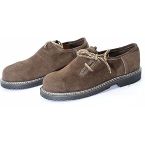 Okotberfest Lederhosen Haferl Shoes by lederhosen4u in dark brown suede leather