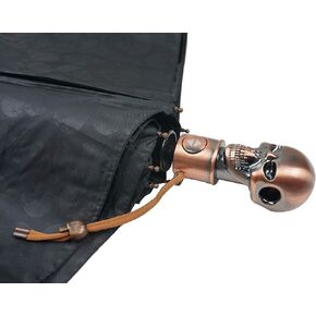 Auto Open and Close triple-folding umbrella cool skulls printed canopy skull shaped handle inner UV protection coating parasol in Kuwait