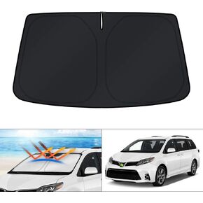 KUST Windshield Sun Shade for Toyota Sienna Mini Van Accessories 2021-2024 Window Sunshade Sun Visor Protector Foldable Blocks UV Rays Keep Your Car Cooler