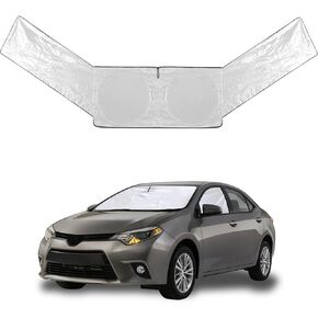 Windshield Sun Shade Front and Sides Windows Shield,Sun Screen Blocker Heat and UV Rays,Automotive Interior Accessories Protector,Foldable Vehicle Sun Visor for Car(Silver-Black, Small)