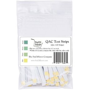 FryOilSaver Co, QAC Test Strips, Restaurant Quaternary Ammonium Sanitizer Test Strips, 0-400 ppm, Multi Quat Strips for Food Service, Quaternary Ammonia Sanitizer Strips, FMP 142-1363, Pack of 100