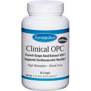 Euromedica Clinical OPC - 60 Softgels - Tannin-Free Grape Seed Extract - High Absorption - 60 Servings