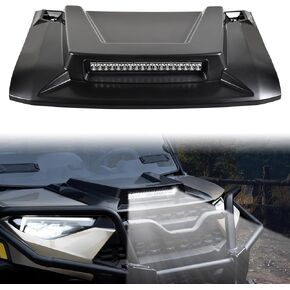 SAUTVS Sport Hood Scoop with LED Spotlight for Ranger XP 1000/Crew XP 1000 18-24, Hood Scoop with LED Auxiliary Light Kit for Polaris Ranger XP 1000/ Ranger 1000 XP Crew 2018-2024 Accessories