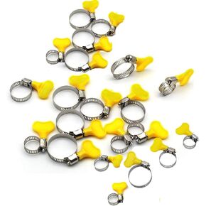 21 Pcs Thumb Screw Hose Clamp Securing Clip Hose Clamp Stainless steel hose clamp Adjustable Clip for Fixing