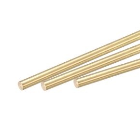 MECCANIXITY Brass Rod,Brass Solid Round Rod 6mm,1/4inch Diameter 200mm Length Lathe Bar Stock for RC Model DIY Craft Pack of 6