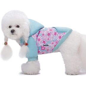 Purple Puppy Dog Hoodies for Small Medium Dogs,Christmas Hooded Sweatshirt Hoodies with Pocket Pet Cat Hoody Clothes Sweaters Fleece Coat Hoodies Dog Costume Winter