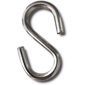 Tri Surge Solutions, LLC. DBA Tri Surge Solutions 316 Marine Stainless Steel S Hook 1.81" Long x 3/16" Thick Metal Hook for Utility Use (20)