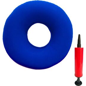 Donut Cushion Seat, Inflatable Ring Cushion with A Pump, Hemorrhoid Seat Pillow, Round Wheelchairs Seat Cushion for for Home, Car or Office (15" Blue)