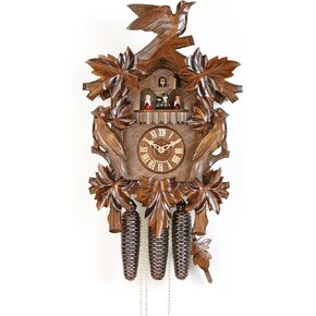 German Cuckoo Clock 8-day-movement Carved-Style 20.00 inch - Authentic black forest cuckoo clock by Hekas