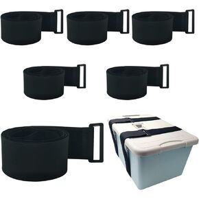 YiwerDer 6Pcs 40" x 2" Nylon Heavy Duty Reusable Hook and Loop Cinch Straps, Adjustable Fastening Securing Cable Straps, Black