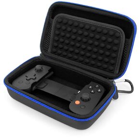CASEMATIX Phone Controller Case Compatible with Backbone One Mobile Gaming Controller and Gaming Accessories, Impact Resistant Exterior With Padded Divider, Carabiner and Wrist Strap