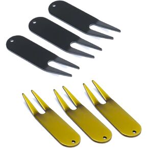 Leewoth 6Pcs Metal Bending Golf Divot Repair Tool, Golf Repair Tool, Golf Accessories, Lightweight and Sturdy (Black and Bronze)