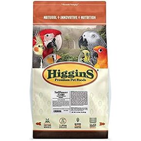 Higgins Safflower Gold Food For Parrots, 25-Pound