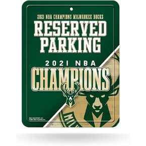 Rico Industries NBA Basketball NBA Champions 8.5" x 11" Carbon Fiber Metal Parking Sign - Great for Man Cave, Bed Room, Office, Home Décor