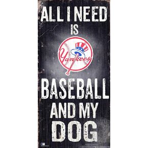 Fan Creations MLB New York Yankees Unisex New York Yankees Baseball and My Dog Sign, Team Color, 6 x 12