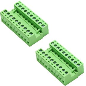 Jienk 10Pcs 2-Pin 300V 10A 5.08mm Pitch PCB Mount Screw Terminal Block Connector for 28-12AWG Cable